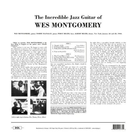 ウェス・モンゴメリー/インクレディブル・ジャズ・ギター 新品輸入レコード