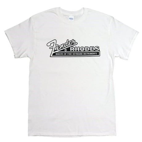 FENDER RHODES（フェンダー・ローズ） ロゴTシャツ WHITE 楽器 tシャツ