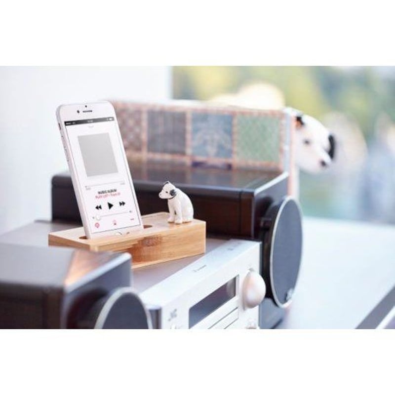 立体ニッパー・スマホ・スタンド＆スピーカー（ナチュラル） JVC