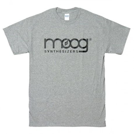 MOOG SYNTHESIZER（モーグ・シンセサイザー） 70S～80S ヴィンテージロゴ GREY dj tシャツ moog tシャツ ロゴt 楽器 tシャツ