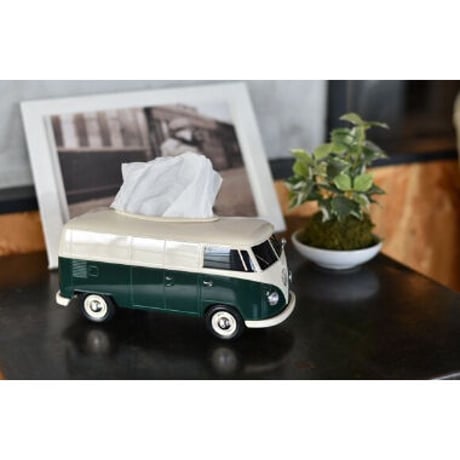 VWバス ティッシュボックス ツートーン GREEN