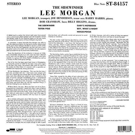 リー・モーガン / ザイドワインダー【180g 重量盤】新品輸入レコード