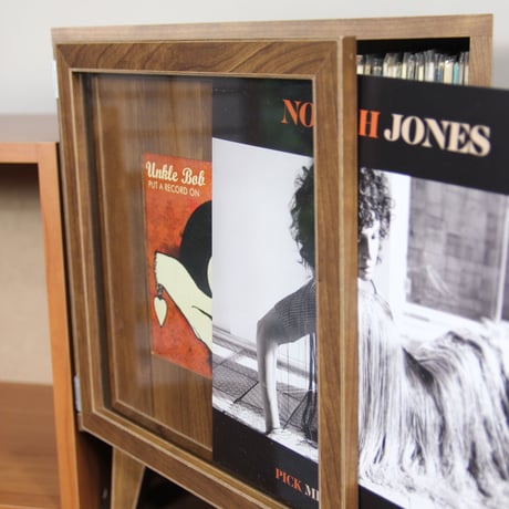 瀬戸内工芸製 Record Frame & Vinyl Storage Basic LP one box + 10インチアダプター + 7インチアダプター ウォルナット