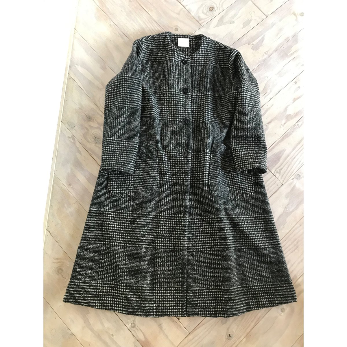 W/Sグレンチェック・ノーカラーコート | SHOP-CHAR 