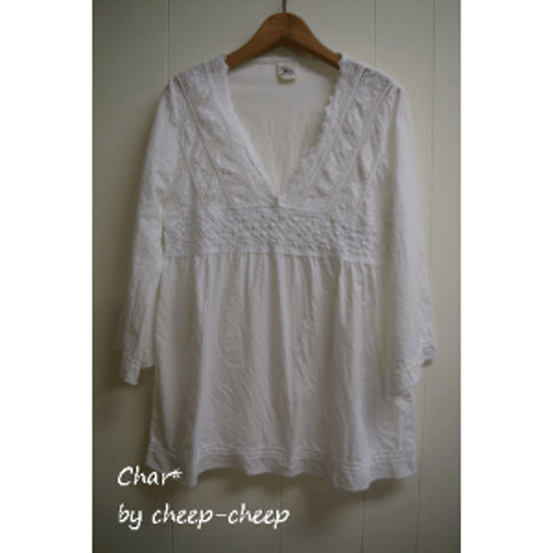 Khadi Vネックレースチュニック | SHOP-CHAR