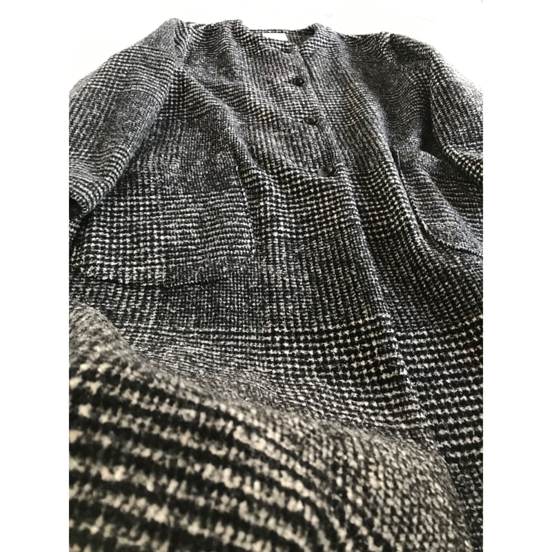 W/Sグレンチェック・ノーカラーコート | SHOP-CHAR