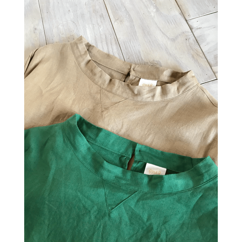 フレンチリネン・七分袖プルチュニック・3カラー | SHOP-CHAR