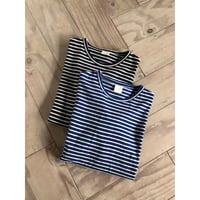 ボーダー天竺・クルーオーバーＴシャツ・２カラー
