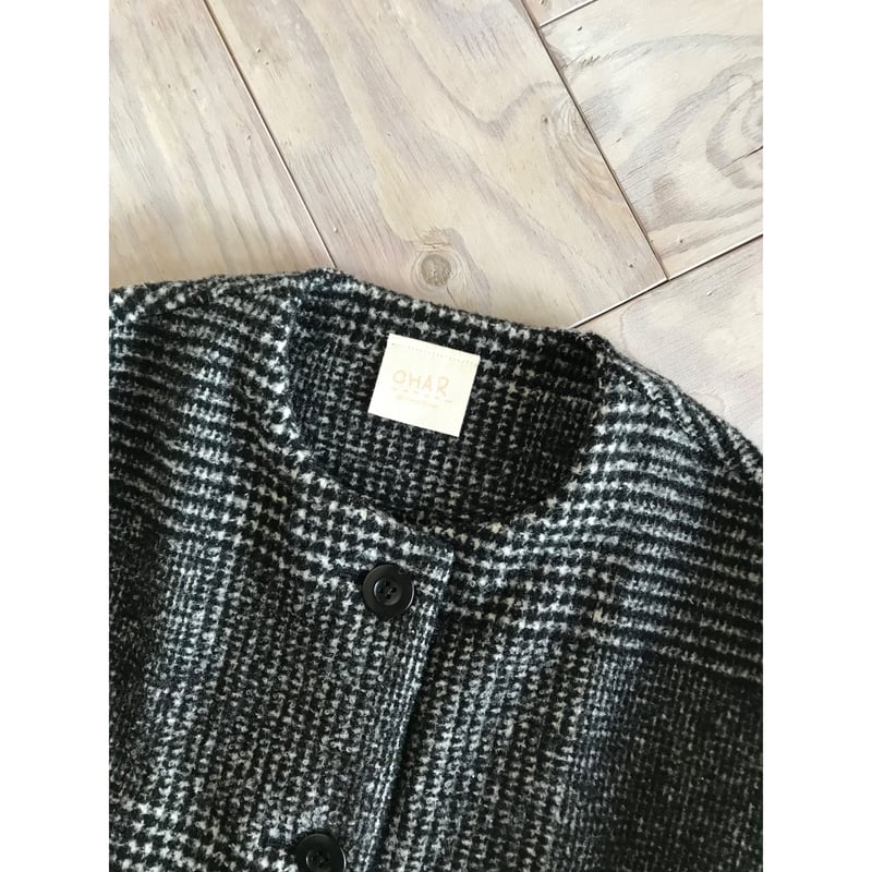 W/Sグレンチェック・ノーカラーコート | SHOP-CHAR