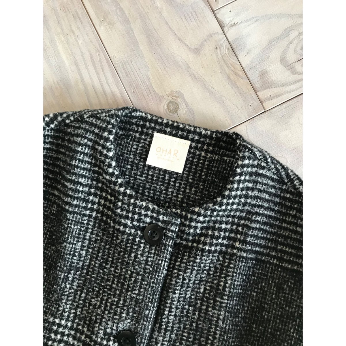 W/Sグレンチェック・ノーカラーコート | SHOP-CHAR 