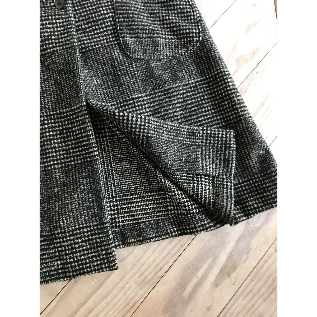 W/Sグレンチェック・ノーカラーコート | SHOP-CHAR 