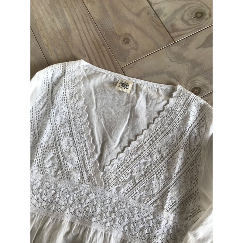 Khadi Vネックレースチュニック | SHOP-CHAR