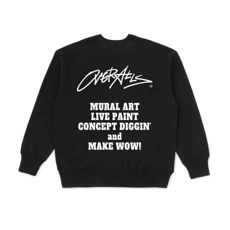 OVER ALLs College Crew Sweat（BlackxWhite）