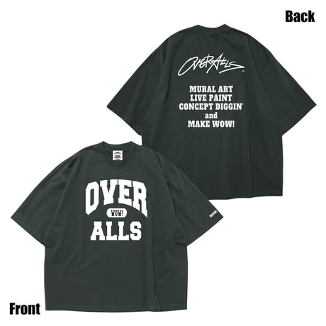 【限定追加販売】OVER ALLs College T-shirt（BlackxWhite）