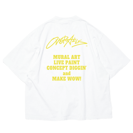 OVER ALLs College T-shirt（WhitexYellow）