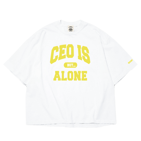 CEO IS ALONE T-shirt（WhitexYellow）