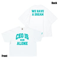 CEO IS ALONE T-shirt（WhitexBlue）