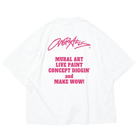 OVER ALLs College T-shirt（WhitexPink）