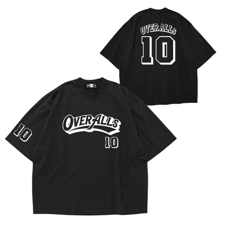 TEAM OVER ALLs No.10 T-shirt（Black x White）