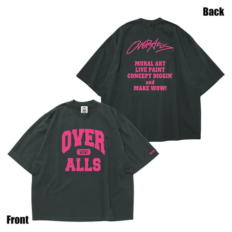 【限定追加販売】OVER ALLs College T-shirt（BlackxPink）
