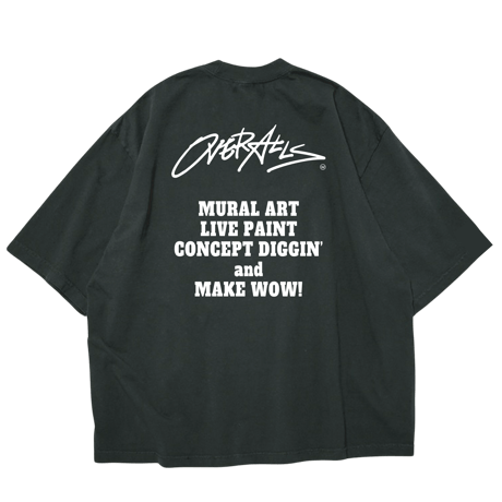 【限定追加販売】OVER ALLs College T-shirt（BlackxWhite）