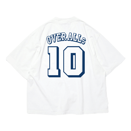 TEAM OVER ALLs No.10 T-shirt（White x Navy）