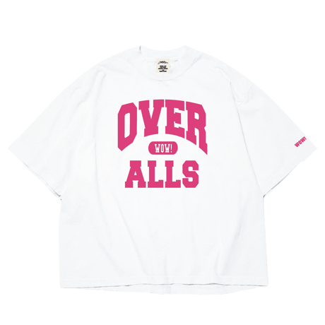 OVER ALLs College T-shirt（WhitexPink）