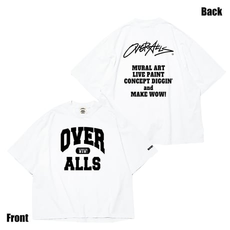 OVER ALLs College T-shirt（WhitexBlack）
