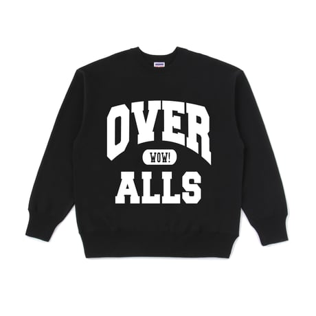OVER ALLs College Crew Sweat（BlackxWhite）