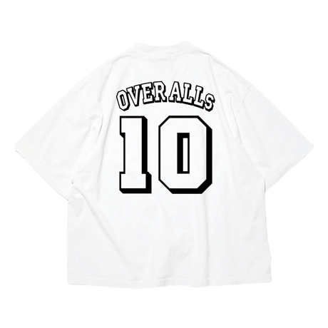 TEAM OVER ALLs No.10 T-shirt（White x Black）