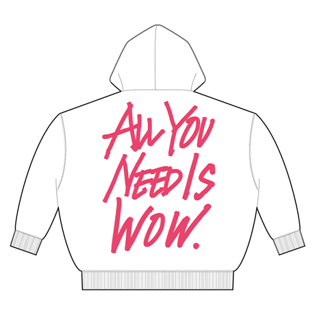Logo×ALL YOU NEED IS WOW. Pullover Hoodie（White×Pink）