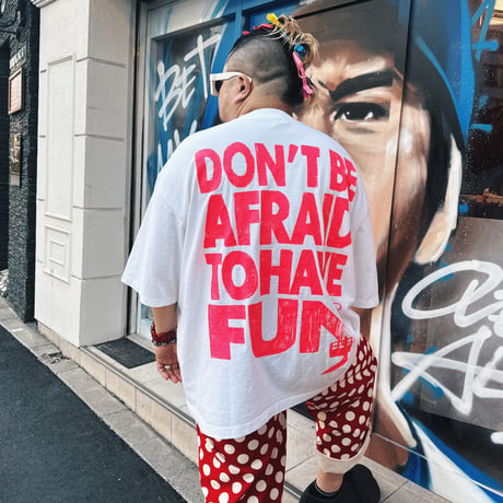 Logo×DON'T BE AFRAID TO HAVE FUN. T-shirt（WhitexPink）