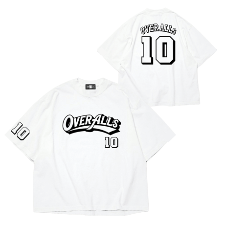 TEAM OVER ALLs No.10 T-shirt（White x Black）
