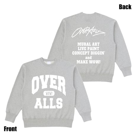 OVER ALLs College Crew Sweat（AshxWhite）