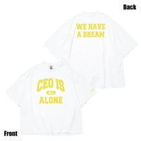 CEO IS ALONE T-shirt（WhitexYellow）