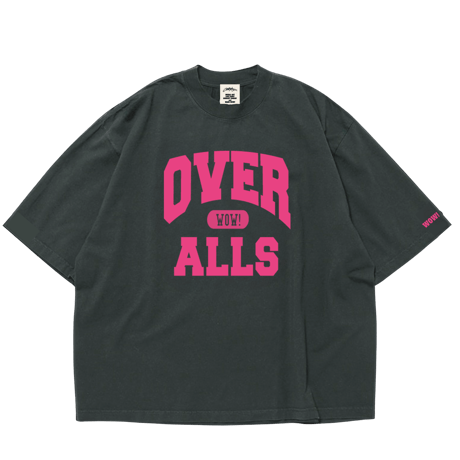 【限定追加販売】OVER ALLs College T-shirt（BlackxPink）