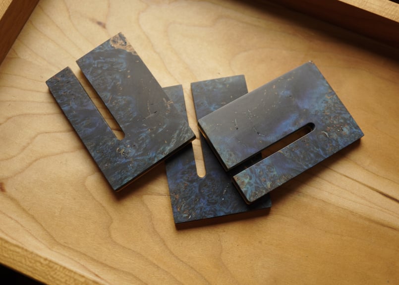 スタビライズウッド　ウッドシフトノブ　ハンドメイド　イルスタイル スタビライズウッド丸目打ち | at Leather Works レザークラフト