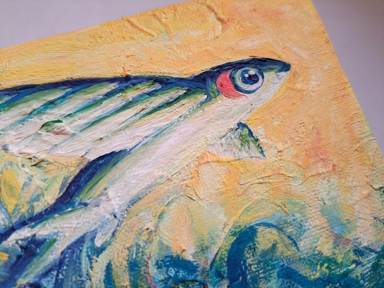 ハガキサイズ油絵「トビー」 | Tsubasa KATOU