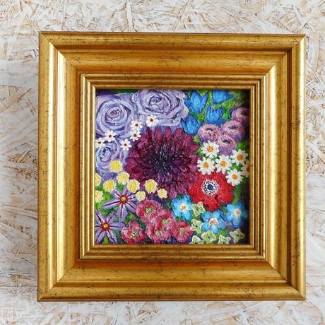 MINIサイズ油絵「あなたの心に花束を・flower/violet」