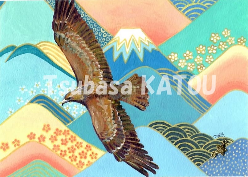 アクリル画「タカ」 | Tsubasa KATOU