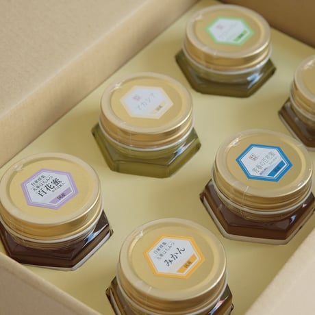 【舘養蜂場本店】 6種類の国産九華はちみつセット（130g×6本）