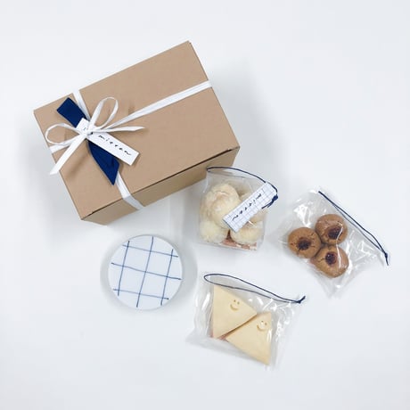 【BAKE SHOP & CAFE mitten × 眞窯】ミトンの焼き菓子と眞窯のクッキー皿（お取り寄せセット）