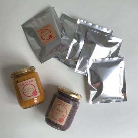 【コーヒーハウス かこ】KAKO入門3種名古屋モーニングセット（自家製あんこ・自家製フルーツコンフィチュール・コーヒー豆）