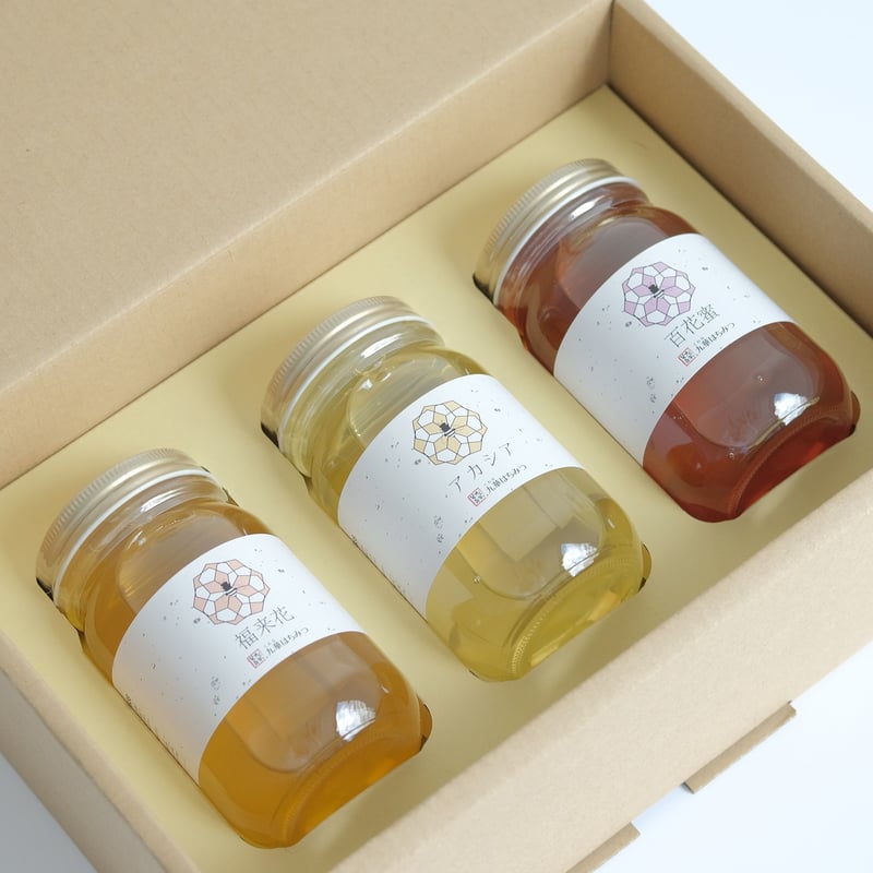 舘養蜂場本店】 人気3種類の国産九華はちみつセット（300g×3本