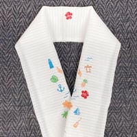 洗える オリジナル刺繍半衿・絽『トロピカル』
