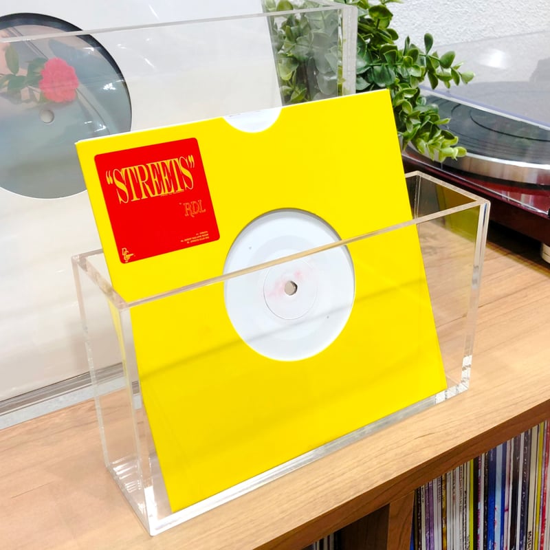 CDラック スタンド型 イエロー アクリル製