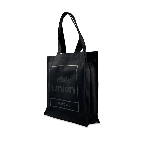 diskunion 本革　トートバッグ　レコードバッグ　ディスクユニオン diskunion レコード トート 四角ロゴ (ブラック×レッド)/TOTE