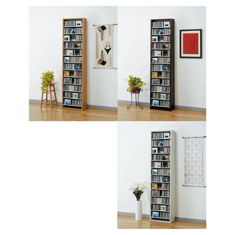 木製　本棚 CD DVD ブルーレイ　ラック　ホワイト/ブラック 10段 DVD Blu-ray収納棚 タワーラック 10段 CDラック DVDラック 回転