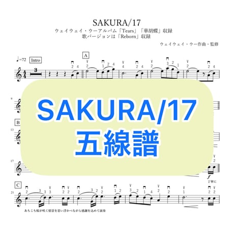 「SAKURA/17」五線譜