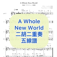 「A Whole New World」二胡二重奏 五線譜